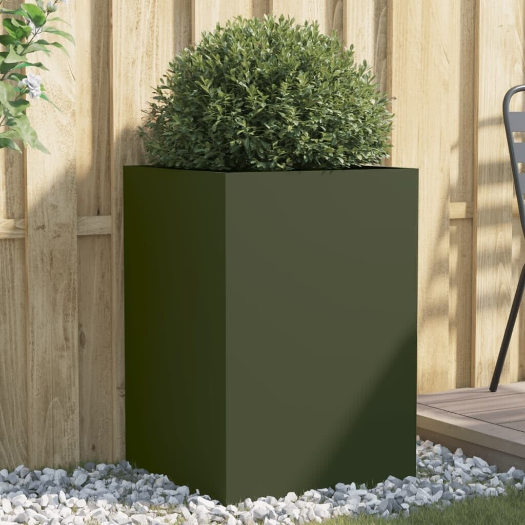 vidaXL Planter 52 x 48 x 75 cm cold-rolled steel olive green (841586)
