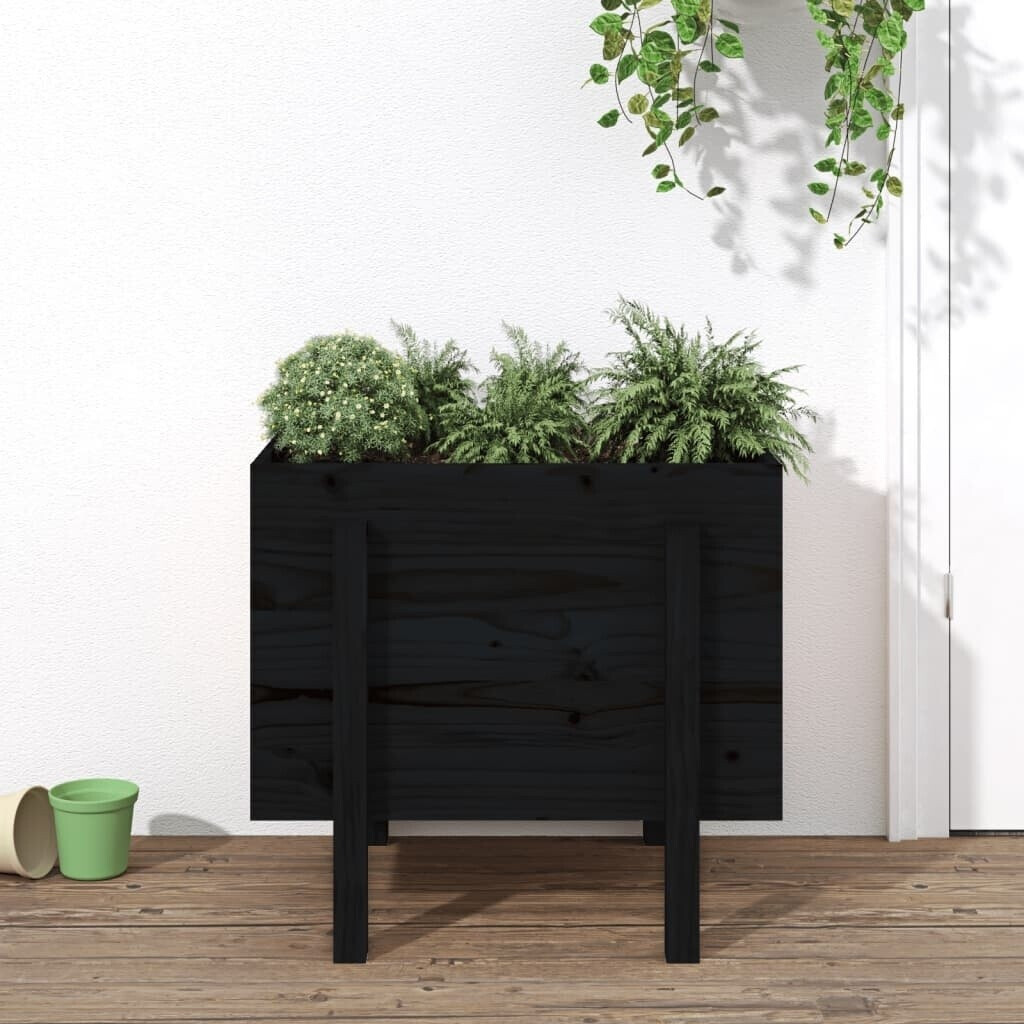 vidaXL Planter 62 x 50 x 57 cm solid pine black (825209)