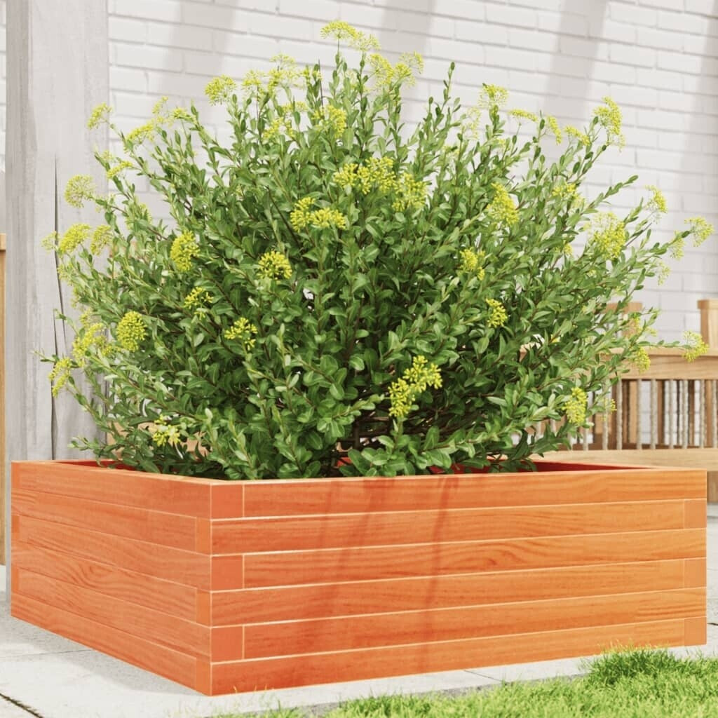 vidaXL Planter 70 x 70 x 23 cm solid wood pine wax brown (847195)