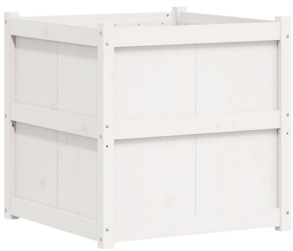 vidaXL Planter 70 x 70 x 70 cm solid pine white (837435)