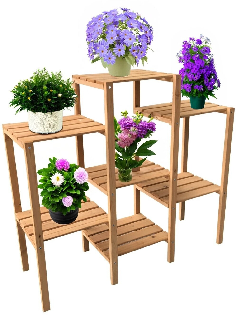 Coemo Coemo Flower shelf Bernd 96x31x87cm natural - side view
