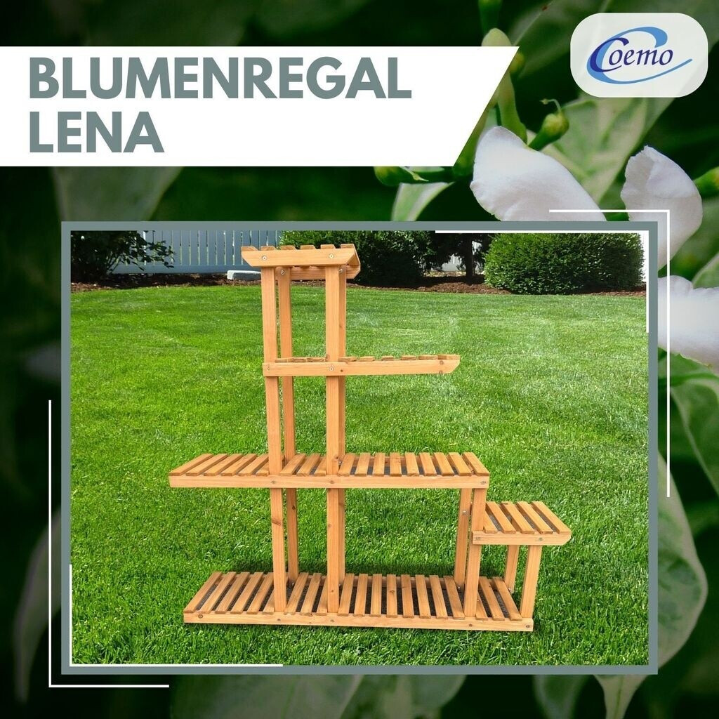 Coemo Coemo Plant stand Lena with 5 levels 95x102x25cm natural - side view
