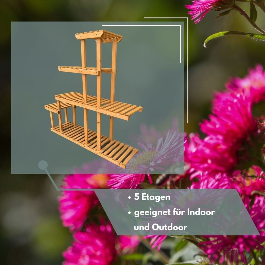 Coemo Coemo Plant stand Lena with 5 levels 95x102x25cm natural - back view