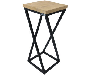 holz4home Decorative stand oiled oak twisted struts 50cm light grey