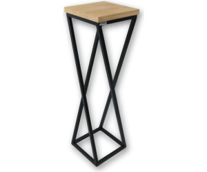 holz4home Decorative stand oiled oak twisted struts 70cm light grey