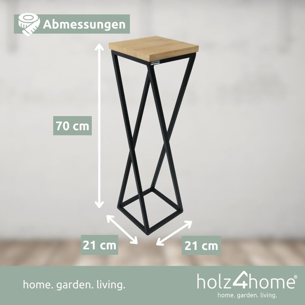 holz4home holz4home Dekoständer Eiche geölt gedrehte Streben 70cm hellgrau - back view