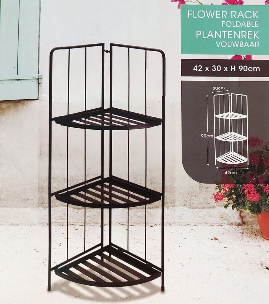 mayddle mayddle Flower pot rack triangular metal 92x30cm black - alternate view