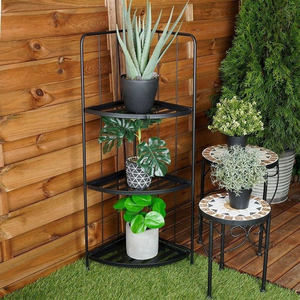 mayddle mayddle Flower pot rack triangular metal 92x30cm black - view 9