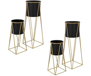 ML-Design Flower stand steel 21,8x22x47cm 25x25x71cm black-gold set of 4 (490015085)