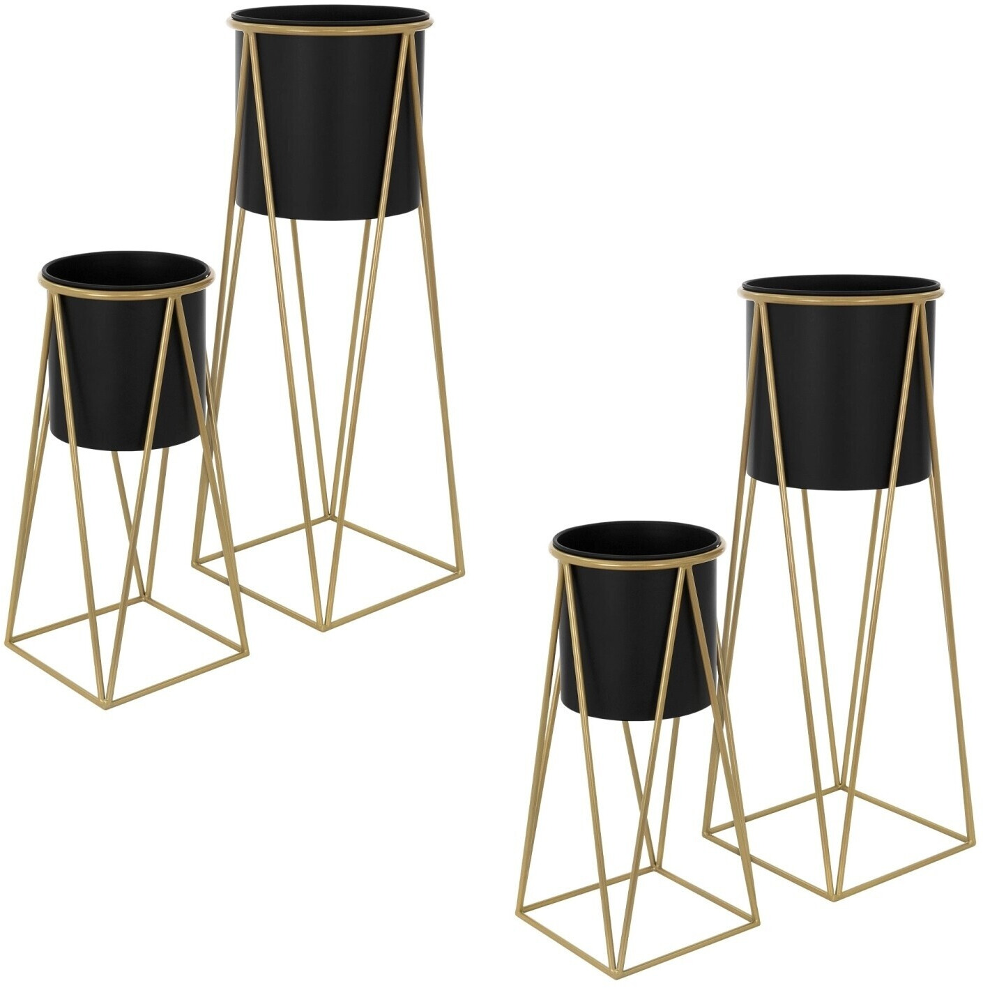 ML-Design ML-Design Flower stand steel 21,8x22x47cm 25x25x71cm black-gold set of 4 (490015085) - Product image 1 of 8