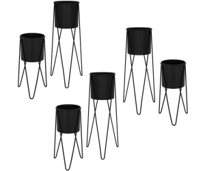 ML-Design Steel flower stand 27x27x48.5cm 355x34x75cm black set of 6 (490015083)
