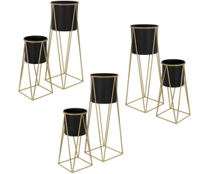 ML-Design Flower stand steel 21.8x22x47cm 25x25x71cm black-gold set of 6 (490015086)