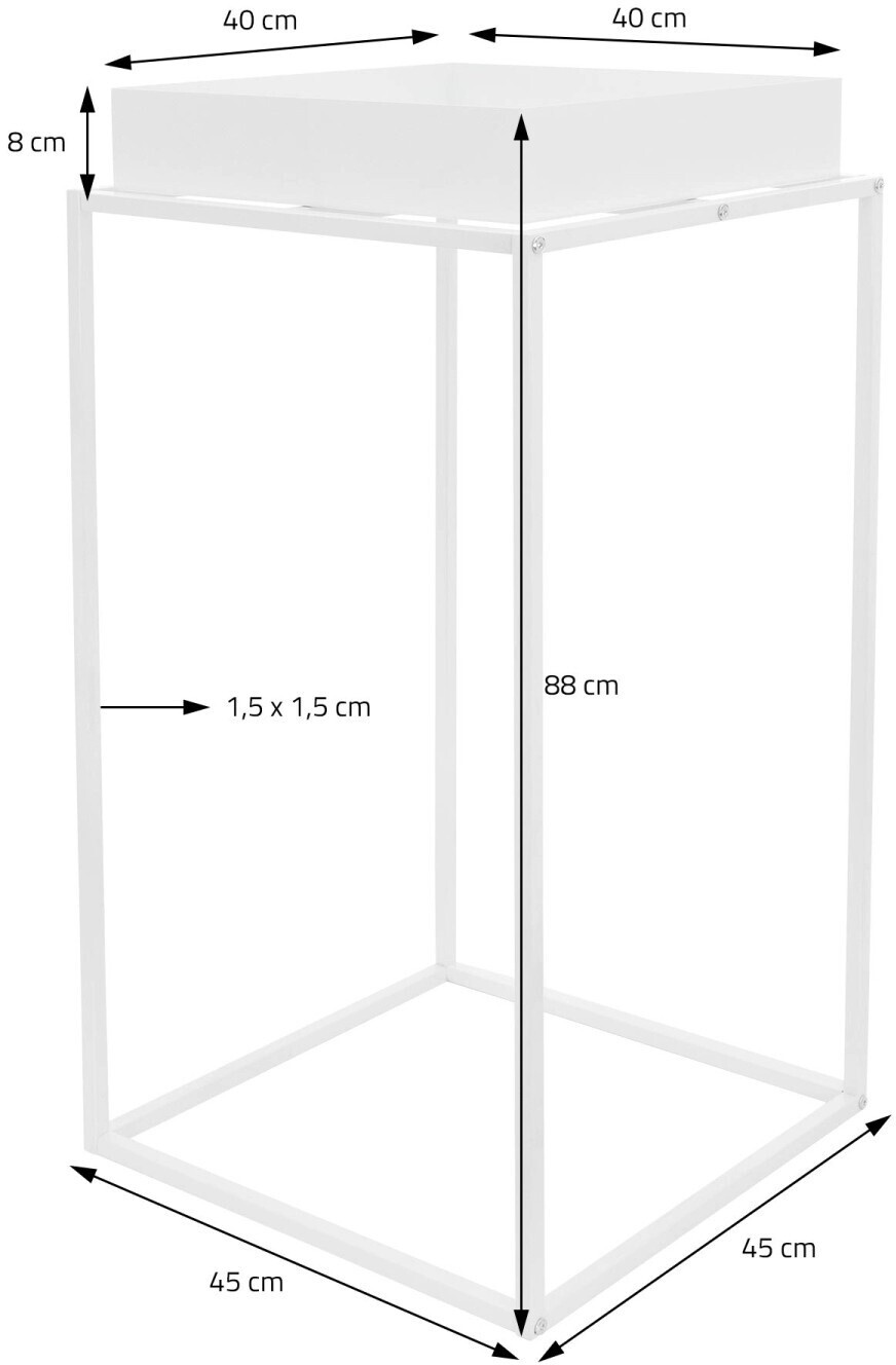 ML-Design ML-Design Plant stand metal square 45x45x88cm white set of 3 (490011453) - view 7