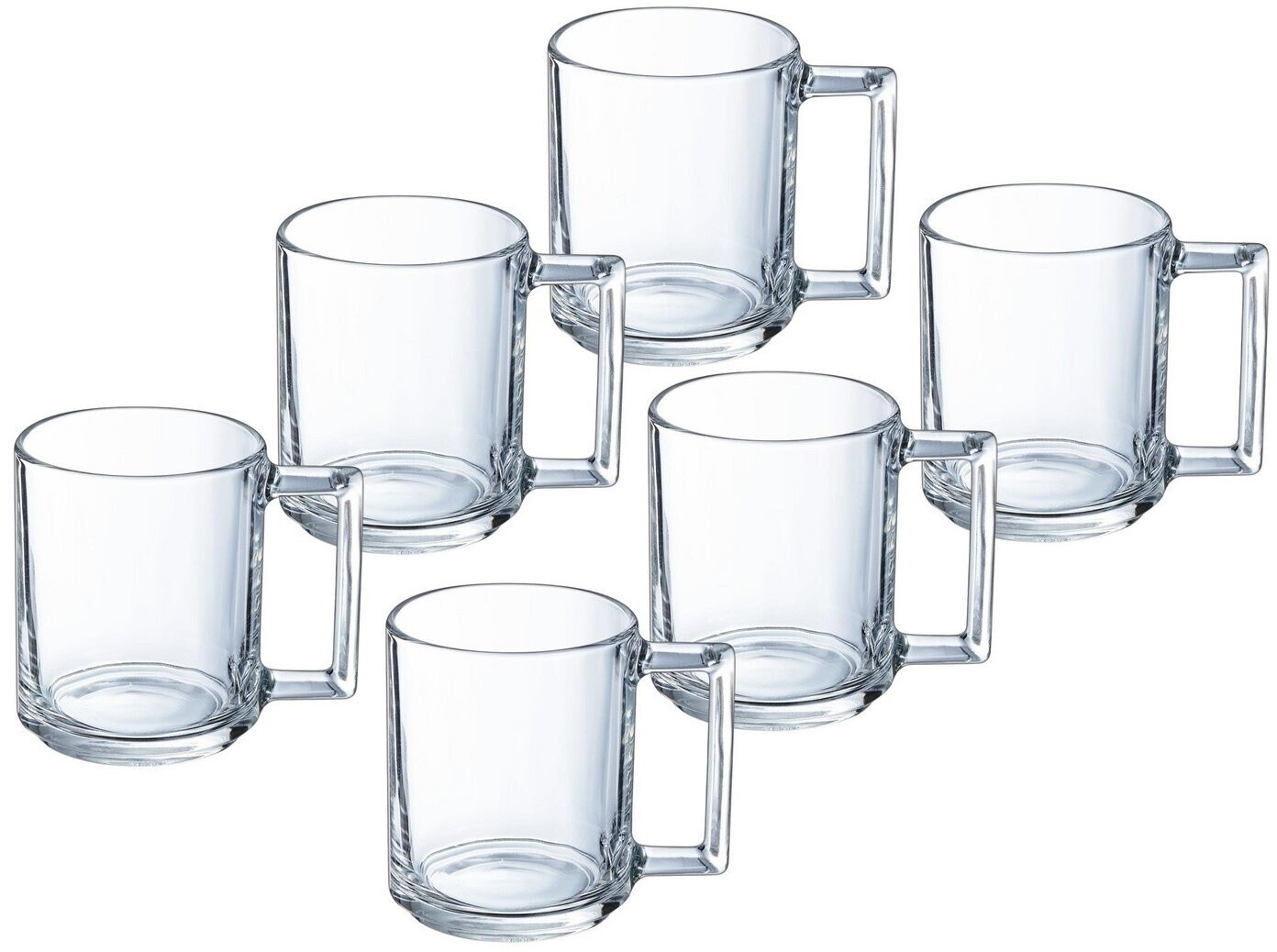 Emilja Emilja Coffee mug / tea mug fitness 250ml - 6 pieces - stackable - glass cup - Product image 1 of 3