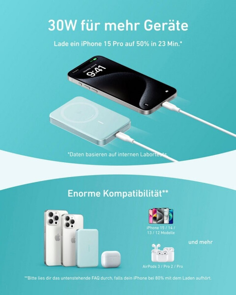 Anker MagGo Powerbank (10.000mAh, Slim) Grün, Bild 9