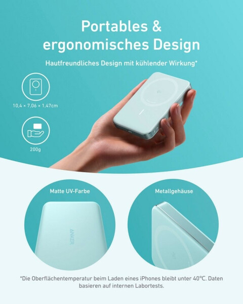 Anker MagGo Powerbank (10.000mAh, Slim) Grün, Bild 10