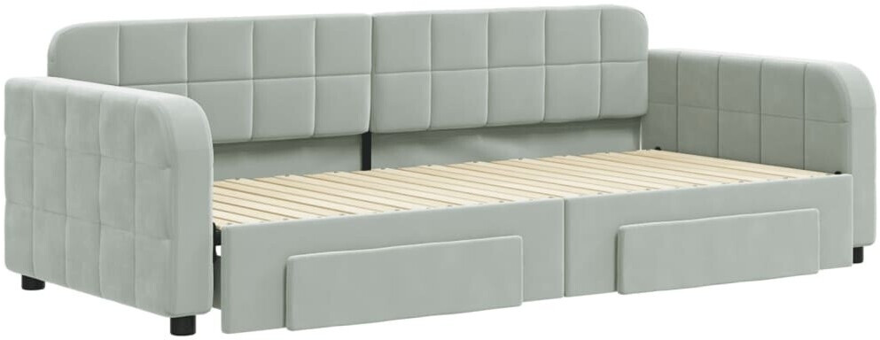 vidaXL Daybed Extendable with Drawers 90x200cm Velvet (3196977)
