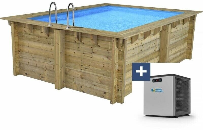 Habitat et Jardin Piscine rectangle Caimans 410 x 300 x 124 cm avec pompe à chaleur