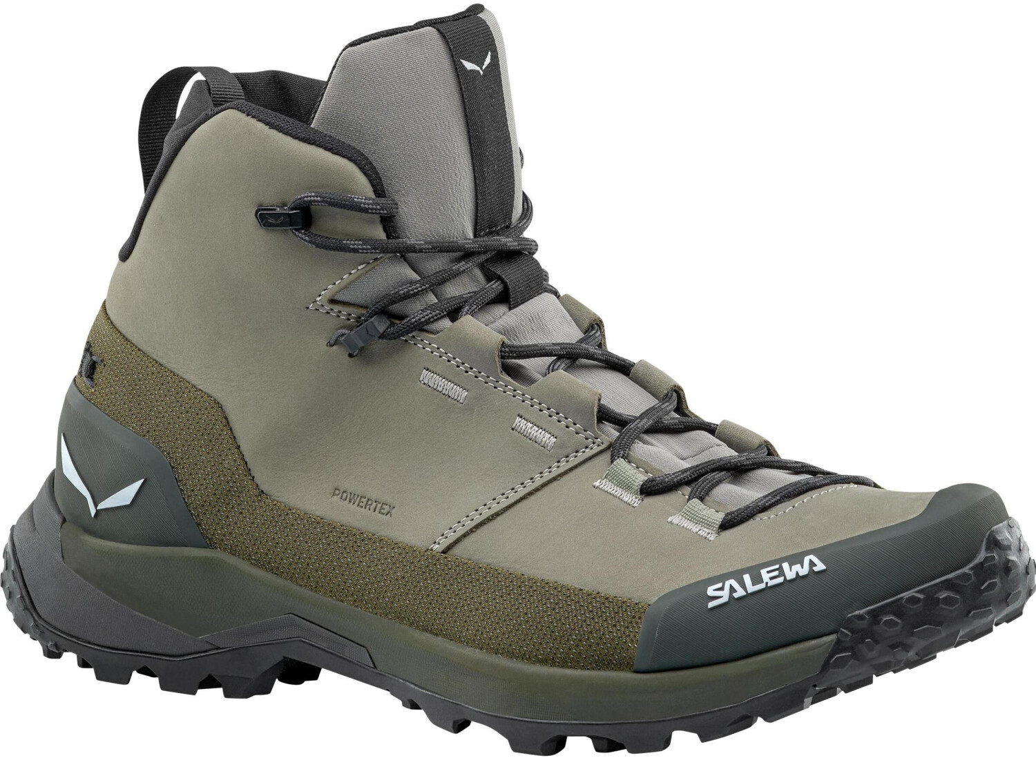 Salewa Puez Leather Mid PTX Hiking Shoes grey olive