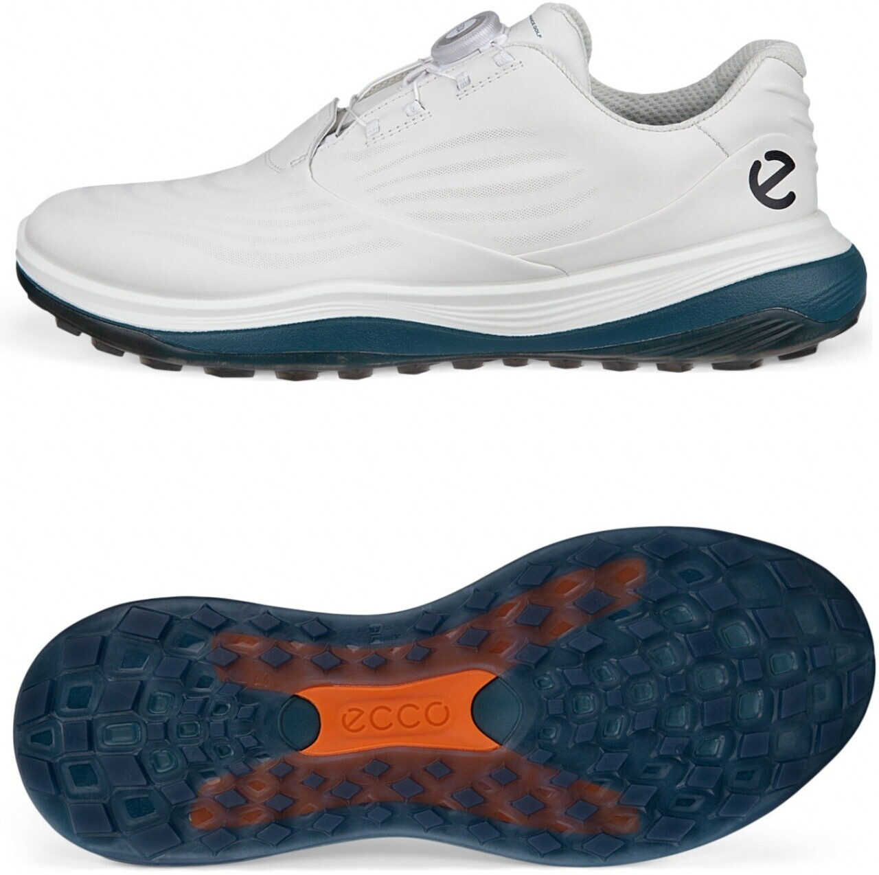 Ecco Lt1 Boa Hybrid Golf Shoe waterproof white petrol