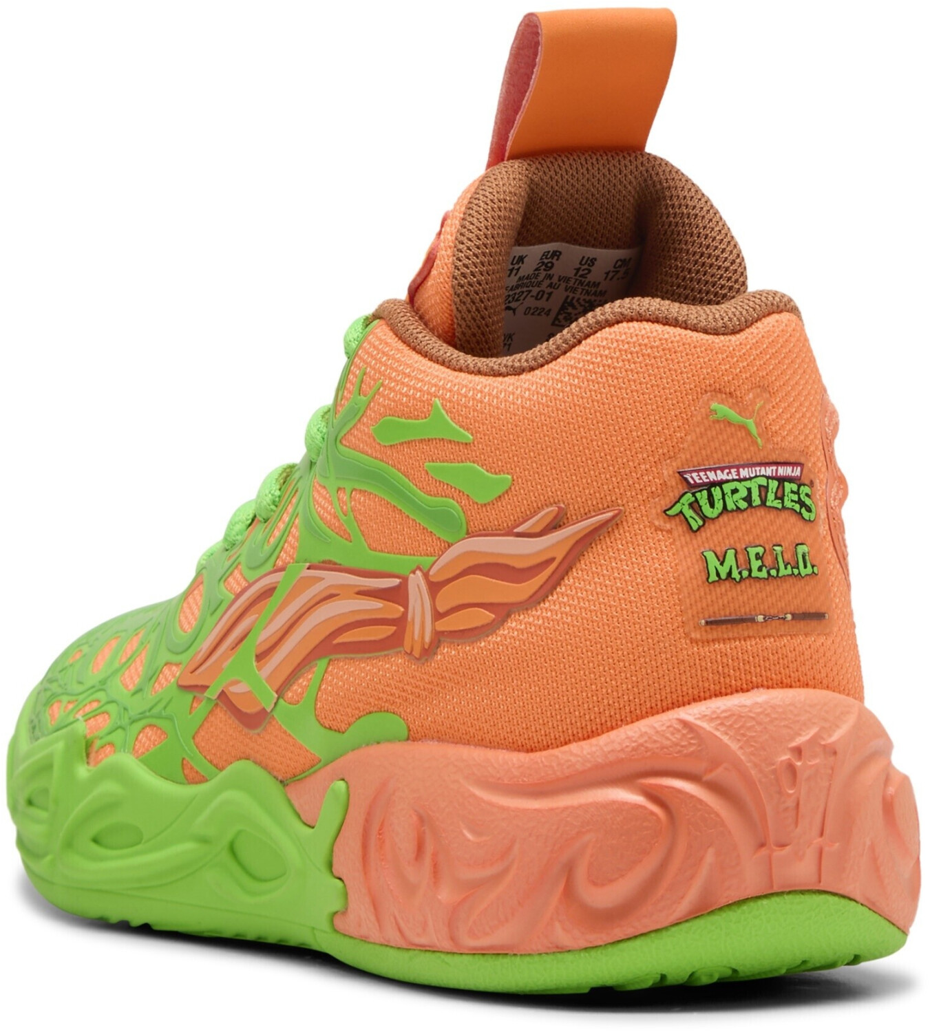 Puma Hoops x TMNT MB 04 LM Basketball Shoes green orange