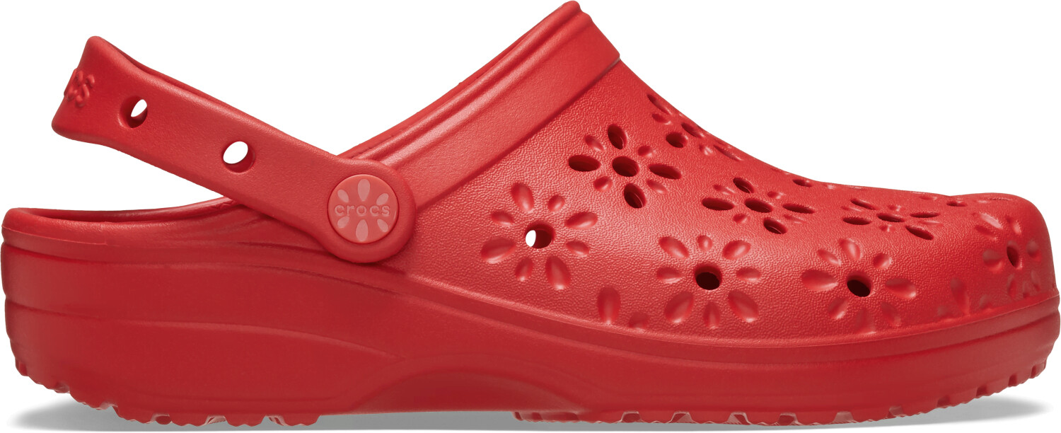 Crocs Classic Floral Cut-Out Clog cherry red