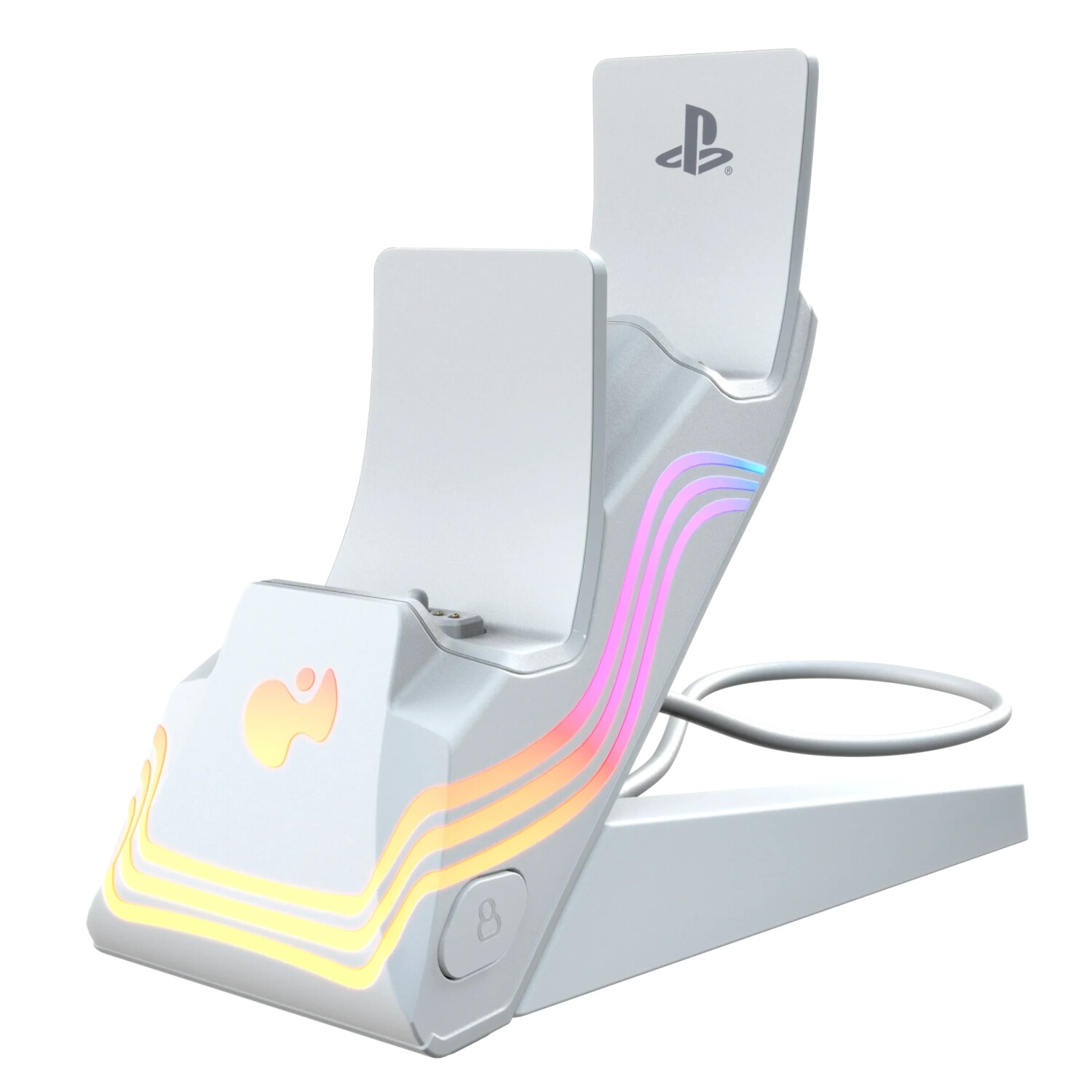 PDP PS5 Afterglow Wave Dual Charger blanc