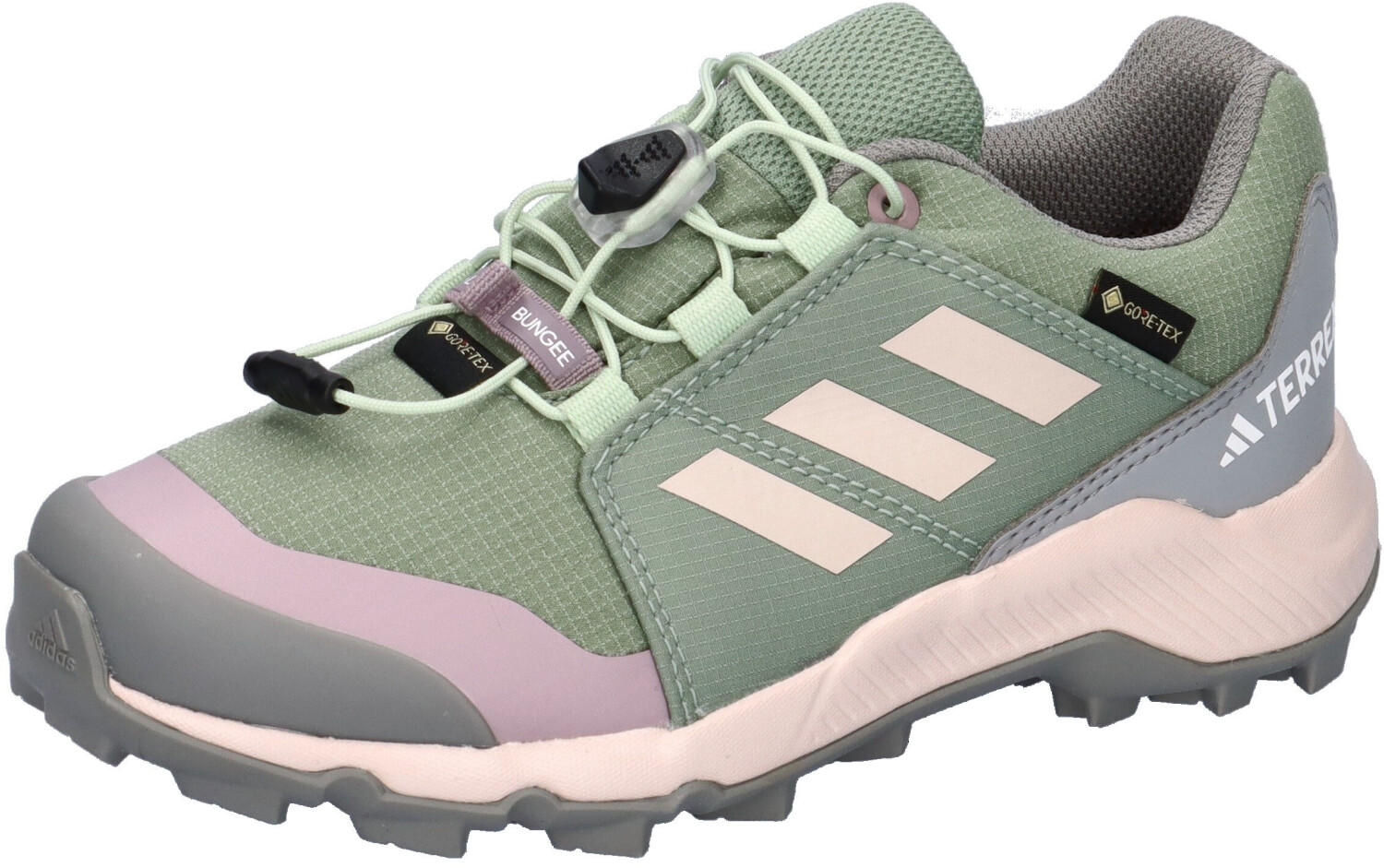 Adidas Terrex Goretex Kids Hiking Shoes silver-green linen-green preloved-fig JI1359