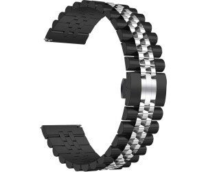 Strap-it Stahl Jubilee - Xiaomi Watch S1 Ersatz Edelstahl - 22mm Schwarz / Silber