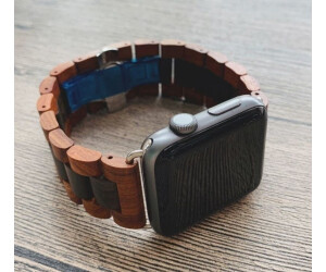 Strap-it Apple Watch Ultra Holz (Rotbraun/Schwarz)