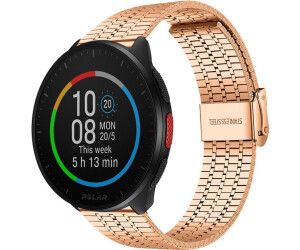 Strap-it Stahl - Polar Pacer Ersatz Edelstahl schnappverschluss Sportuhr 20mm Rosa Gold