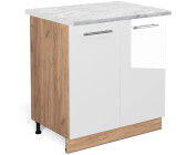 Mobile sottolavello 80x50 cm con 2 ante bianco opaco per lavelli in acciaio inox