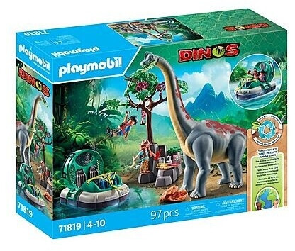 Playmobil Brachiosaure avec explorateurs et aéroglisseur (71819)
