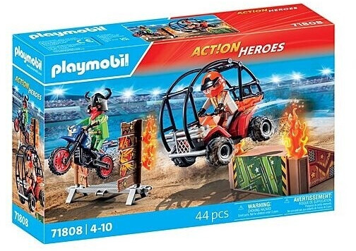 Playmobil Duo de cascadeurs avec quad, moto et tremplins (71808)