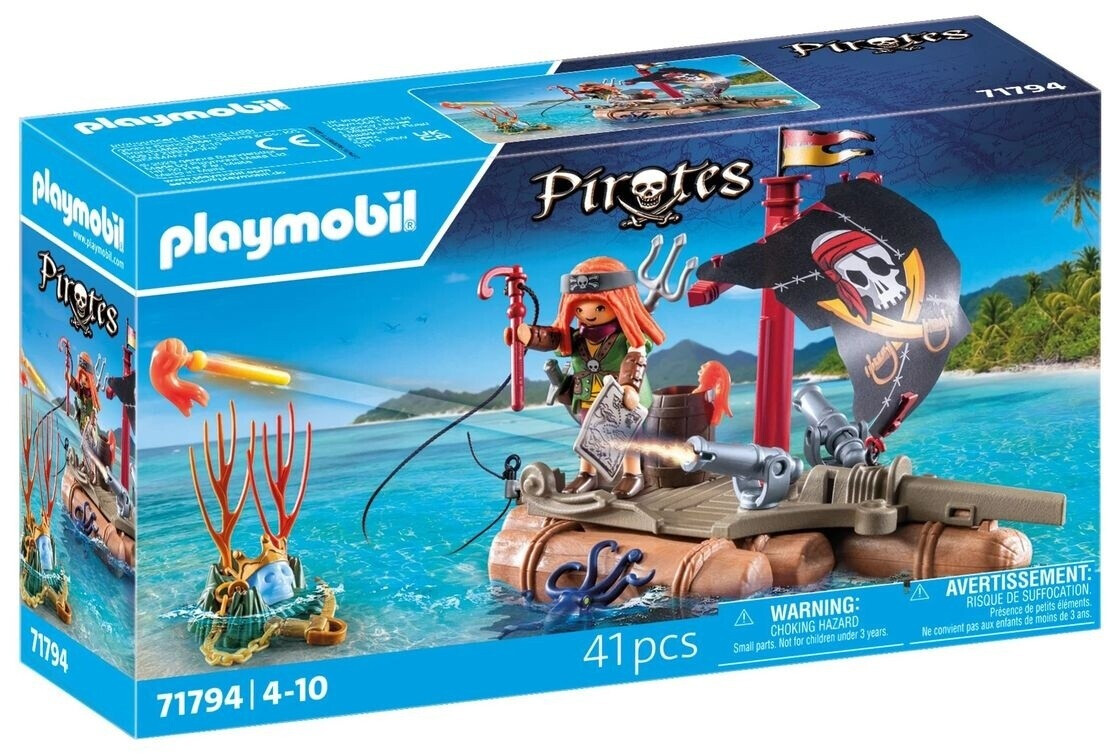 Playmobil Pirate avec radeau flottant, canons et trésor (71794)