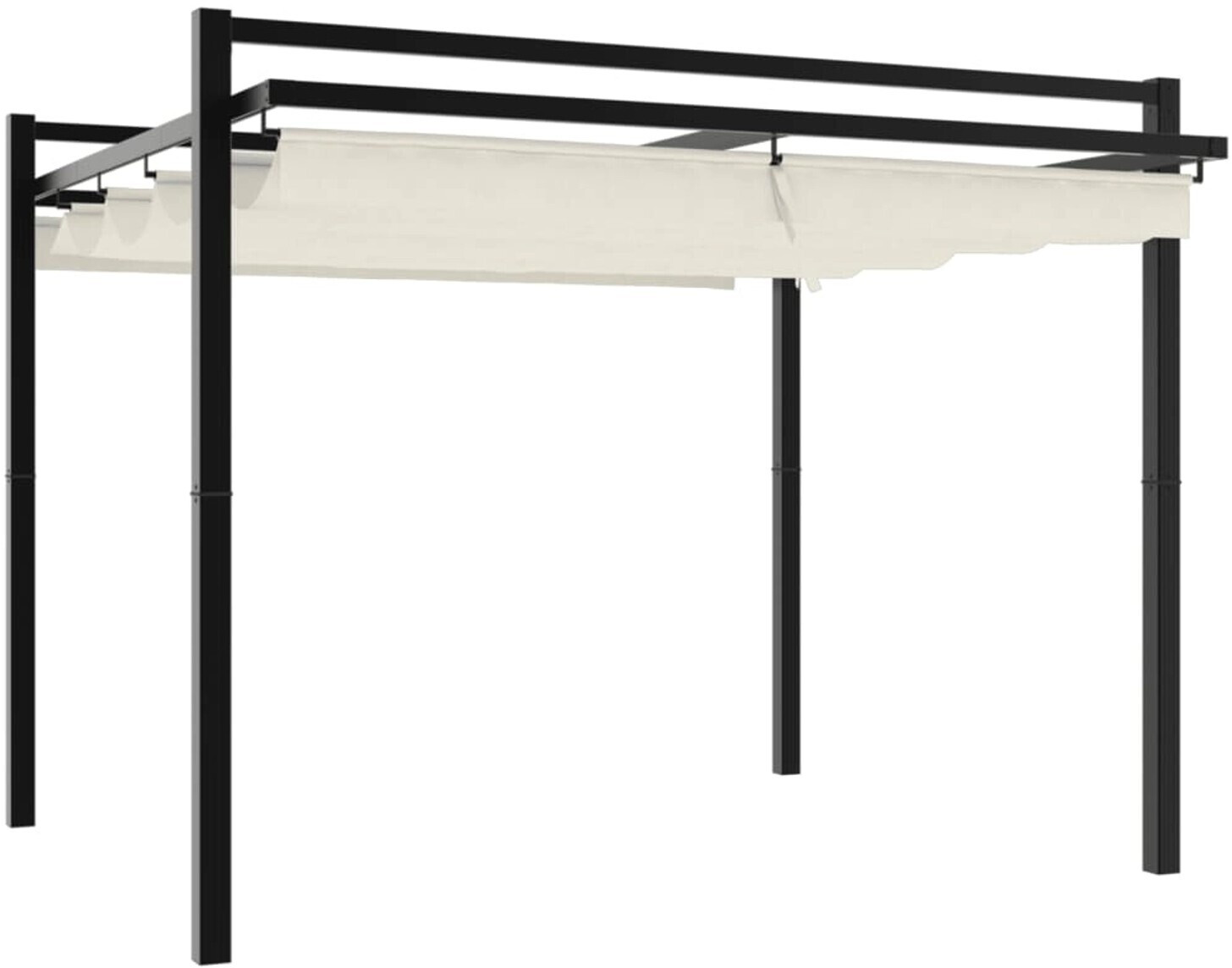 vidaXL Garden pavilion with extendable roof cream 3 x 3 m aluminium