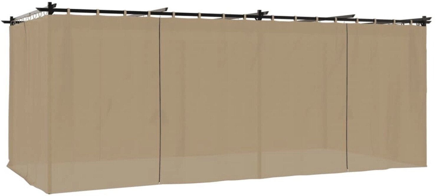vidaXL Pavilion with curtains taupe 6 x 3 m steel