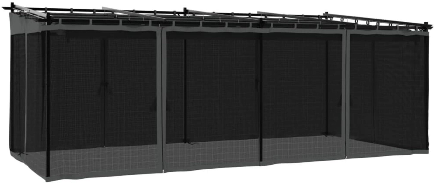 vidaXL Pavilion with mesh walls anthracite 6 x 3 m steel