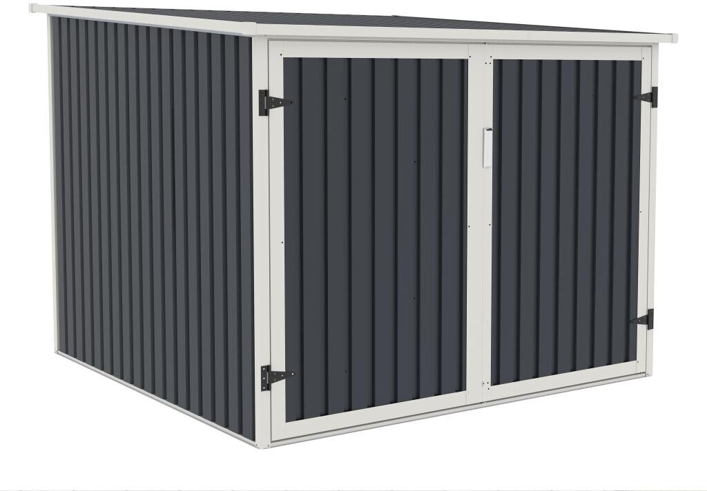 Vente-unique Metal bicycle shelter made of galvanized steel anthracite gray