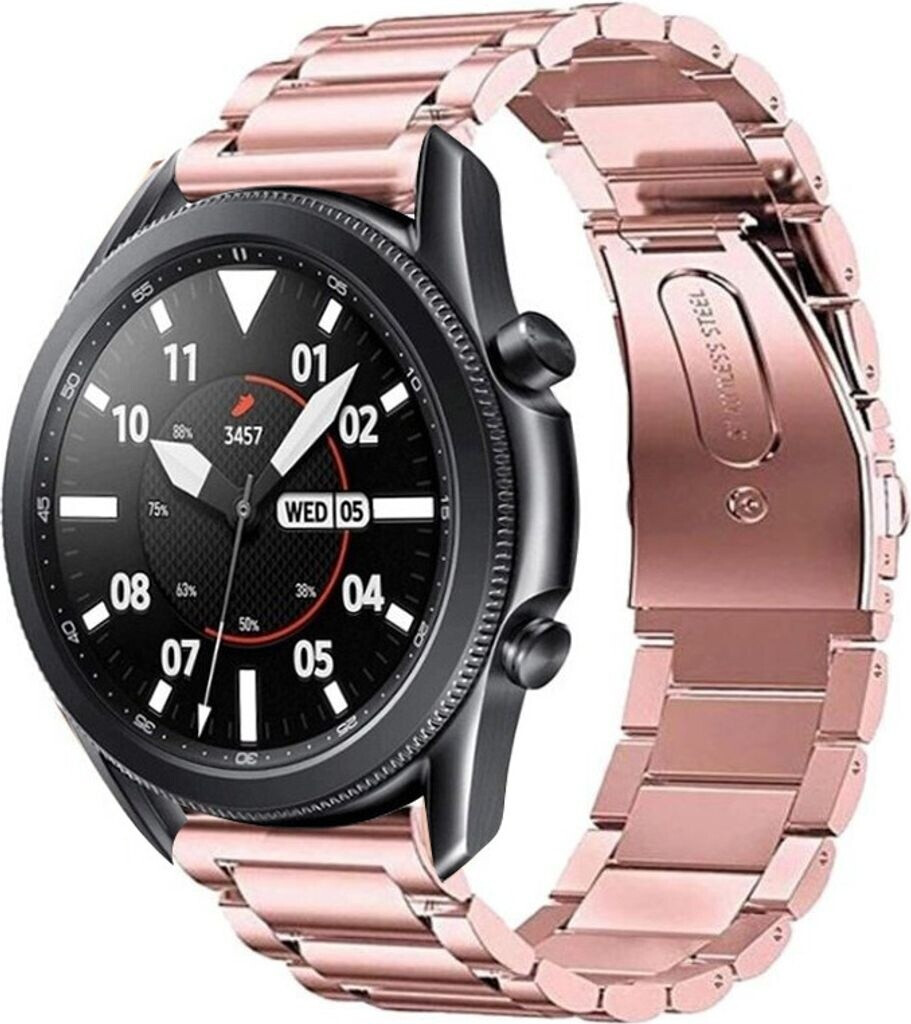 Strap-it Stahl - für Samsung Galaxy Watch 3 45mm Ersatz Edelstahl - 22mm Rosa