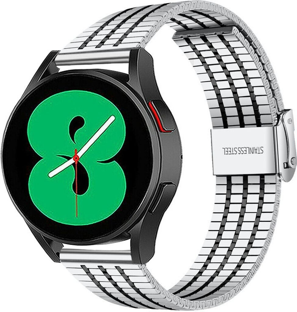 Strap-it Edelstahl - für Samsung Galaxy Watch 6 Classic 47mm Ersatz Edelstahl - Verstellbarer Verschluss für Samsung Galaxy Silber