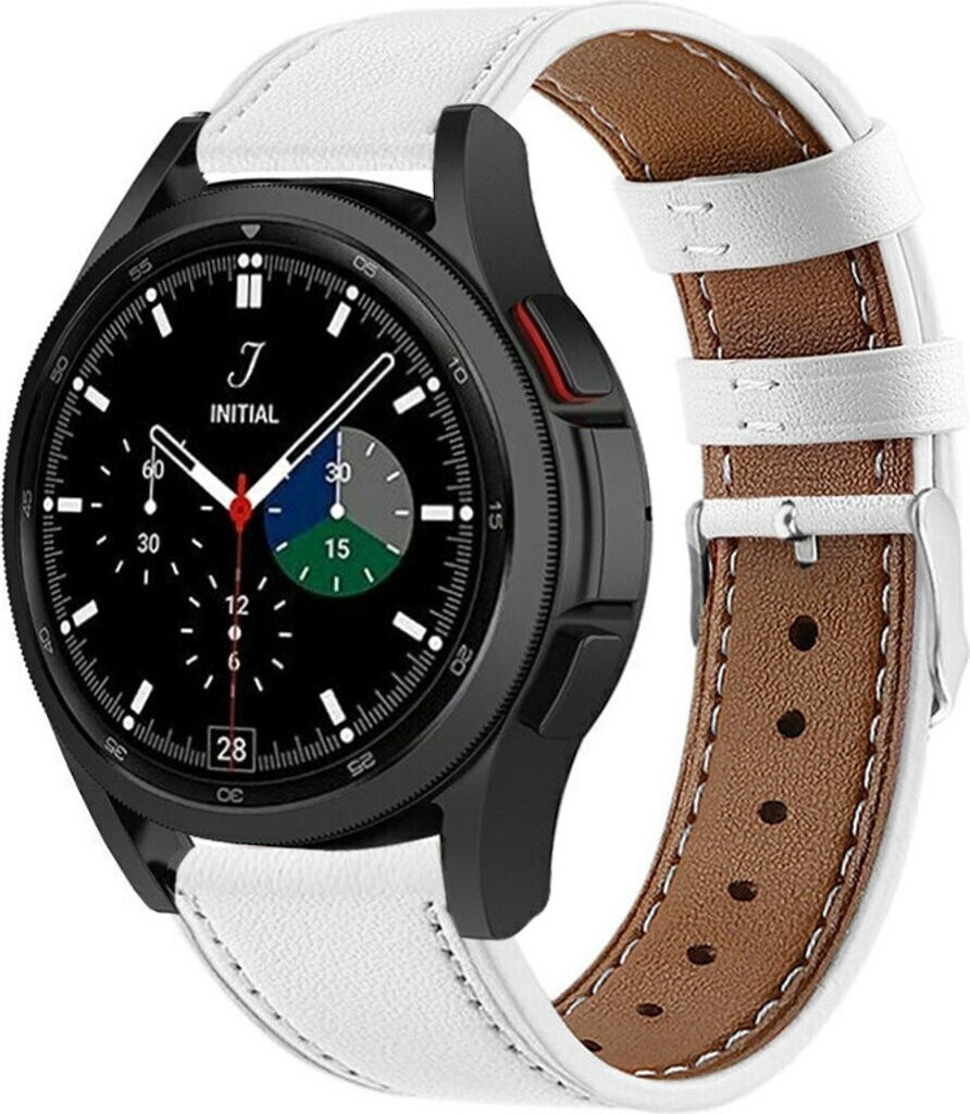 Strap-it für Samsung Galaxy Watch 4 Classic 42mm Leder (weiß)