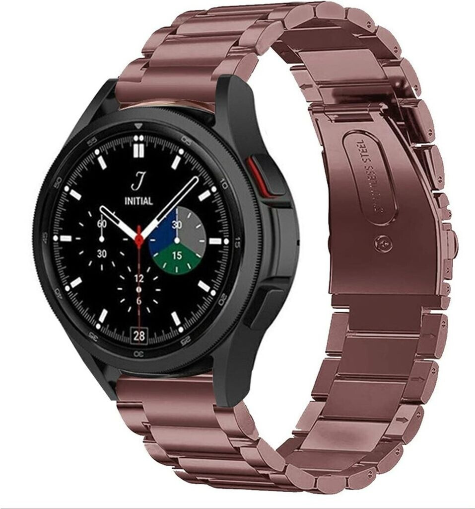 Strap-it Stahl - für Samsung Galaxy Watch 4 Classic 46mm Ersatz Edelstahl - für Samsung Galaxy Braun