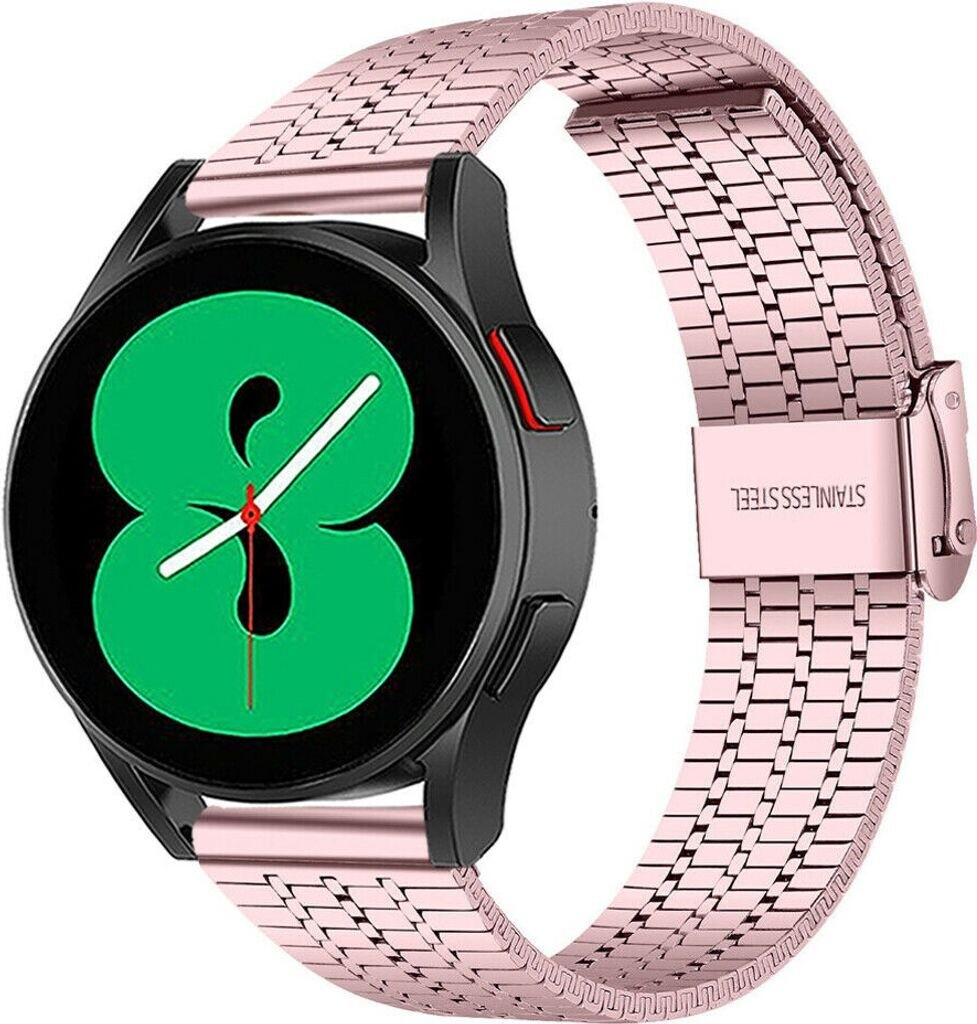 Strap-it Edelstahl - für Samsung Galaxy Watch 42mm Ersatz Edelstahl - Verstellbarer Verschluss 20mm Rosa