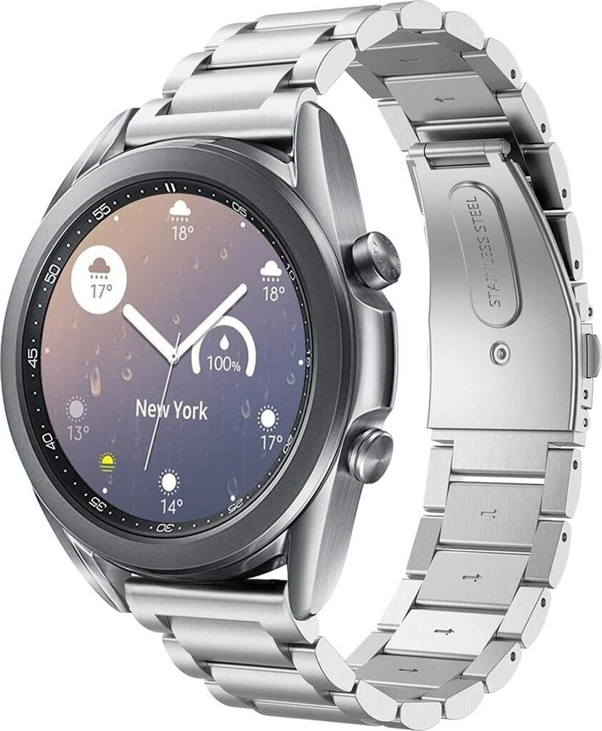 Strap-it Titan - für Samsung Galaxy Watch 3 41mm Ersatz - Titanium 20mm Silber