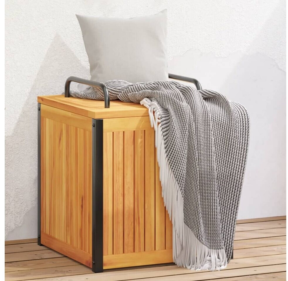 vidaXL Gartenbox Massivholz Akazie/Stahl 45 x 45 x 45/53 cm
