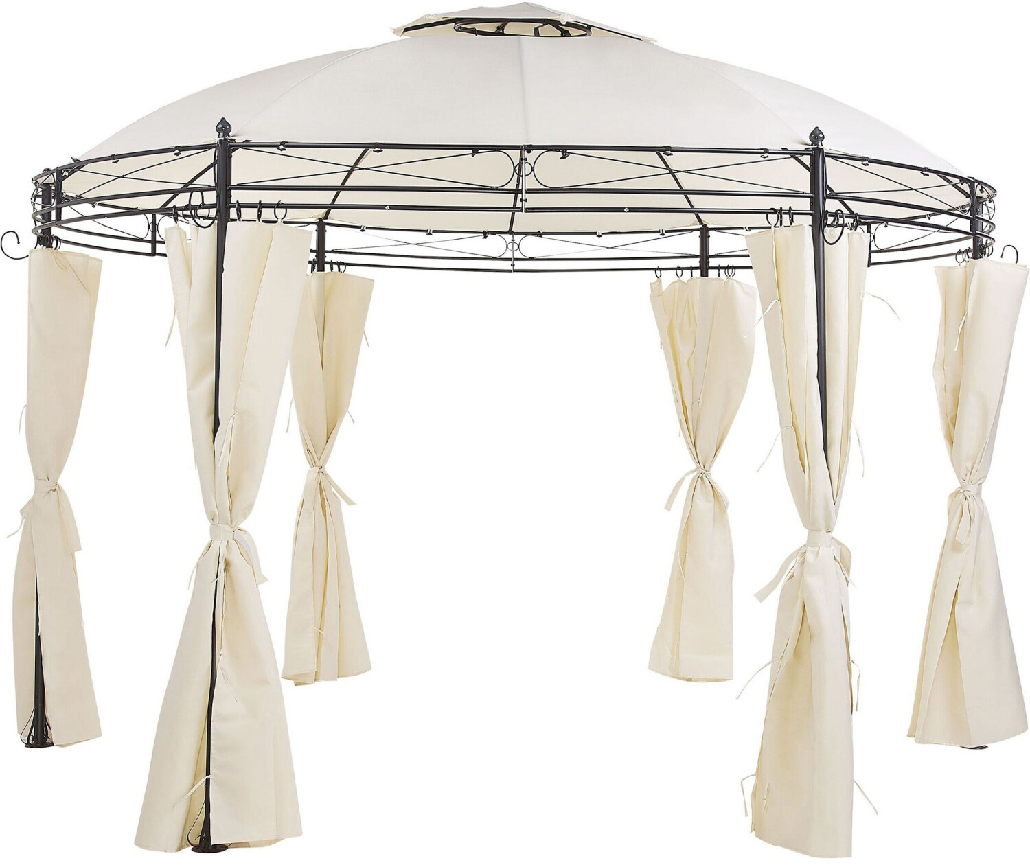 Beliani Metal gazebo 368 x 275 x 368 cm beige/black (800000561078)