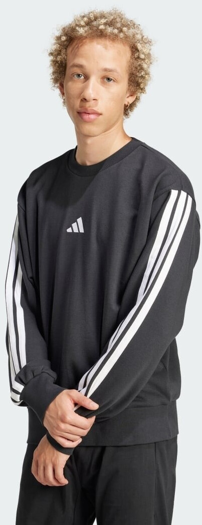 Adidas Essentials 3-Stripes French Terry Sweatshirt Black / White (JE6372)