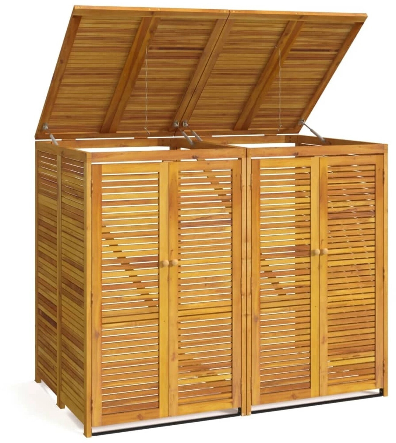 vidaXL Waste bin box for 2 x 240 litres 140 x 89 x 117 cm solid wood acacia