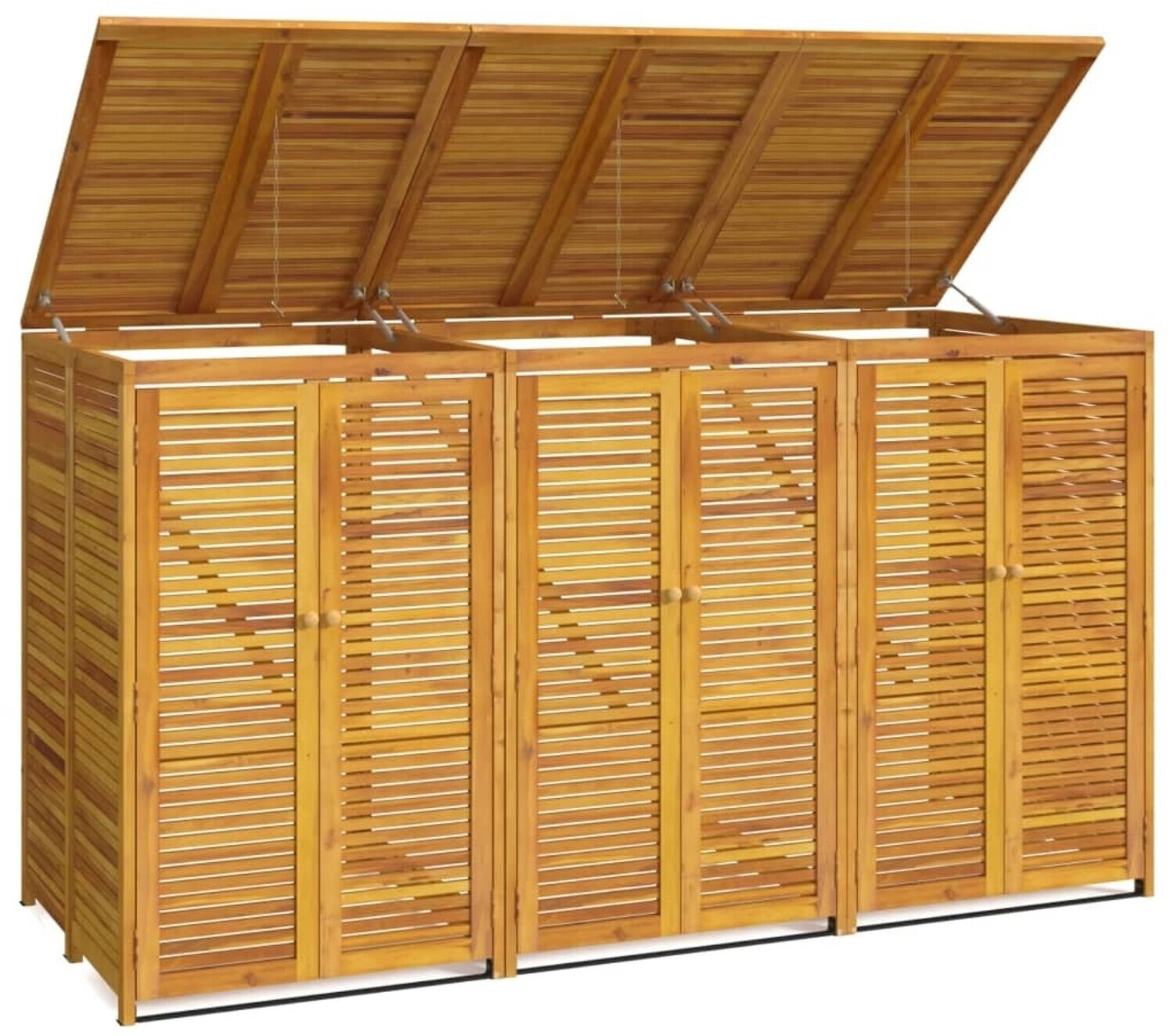 vidaXL Waste bin box for 3 x 240 litres 210 x 89 x 117 cm solid wood acacia